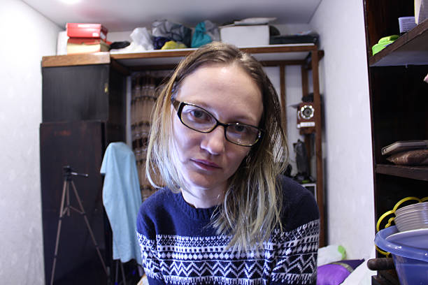 istock Tired woman with glasses 612728052