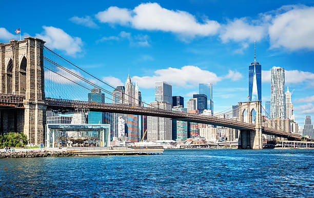 нью-йорк  - new york city brooklyn bridge new york state brooklyn стоковые фото и изображения