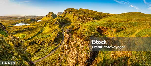 Scotland Isle Of Skye Country Road Idyllic Highlands Mountains Panorama Stock Photo - Download Image Now