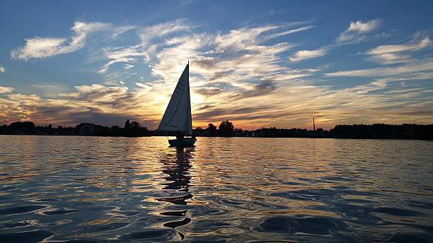 istock Sailing boat on reeuwijk lake 612735722