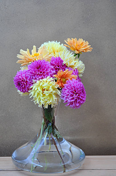 istock glass vase with dahlias 612739212