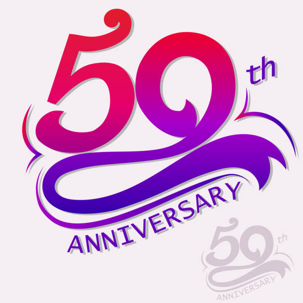 50th Years Anniversary Design, Template celebration sign. Vector