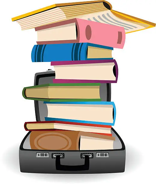 Vector illustration of Books in a Case