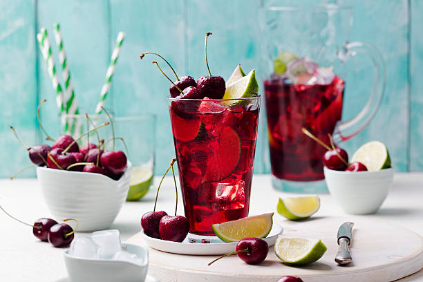 istock Cherry Limeade, lemonade, cola, cocktail in a tall glass 612749718