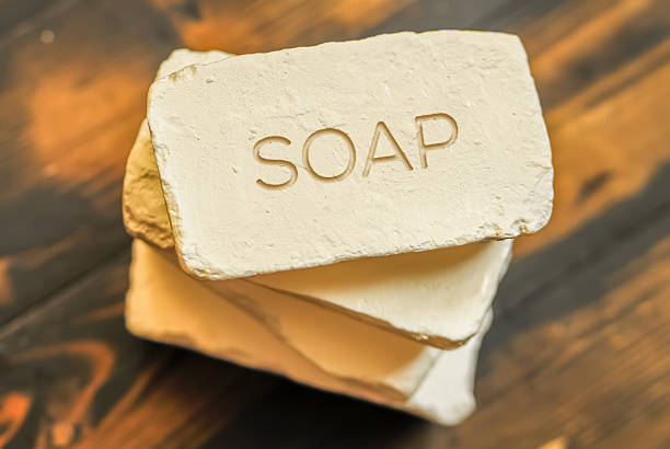 Soap on wooden floor