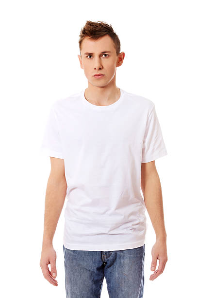 istock Young guy in white T-shirt 612751298