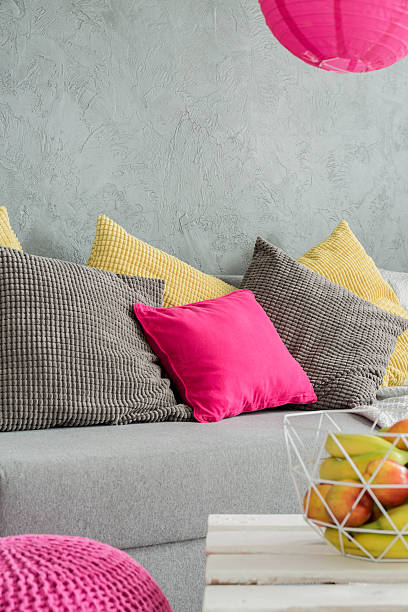 istock Grey flat with colorful details idea 612753196