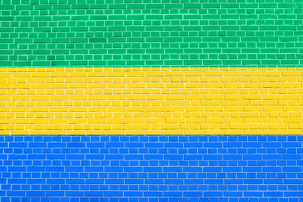 istock Flag of Gabon on brick wall texture background 612756014