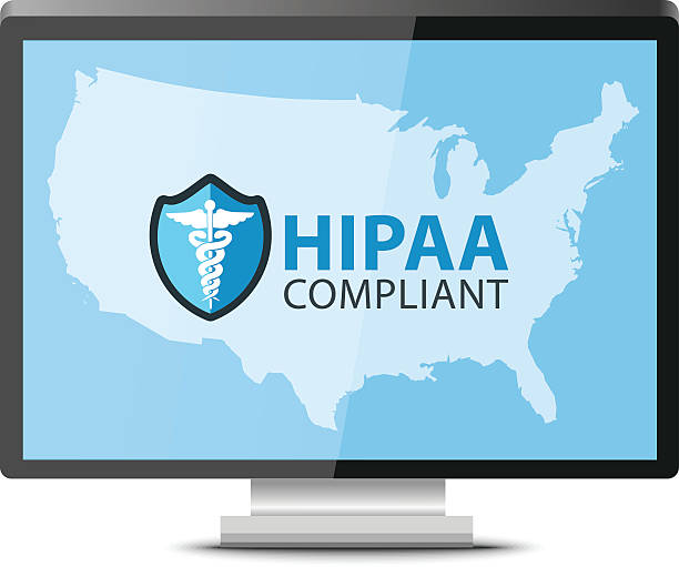HIPAA ON USA MAP EPS 10 and JPEG HIPAA stock illustrations medical records