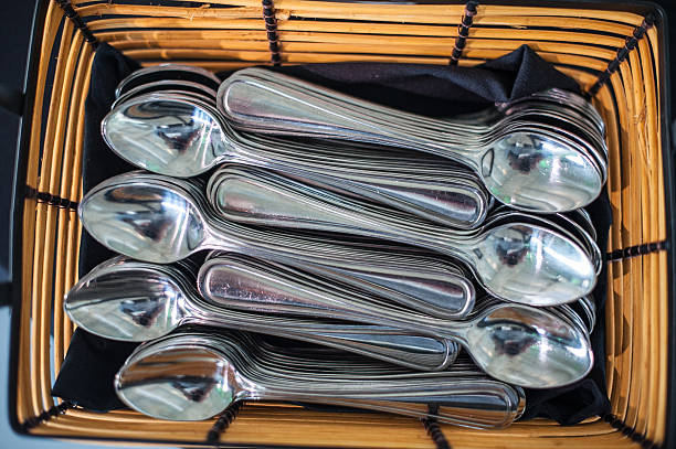 istock Arrangement of Spoons at a Catered Event 612760728