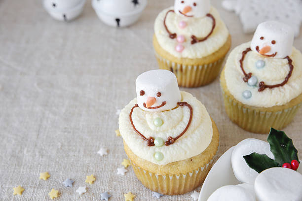 istock Fun homemade melting snowman cupcakes for kids 612816552