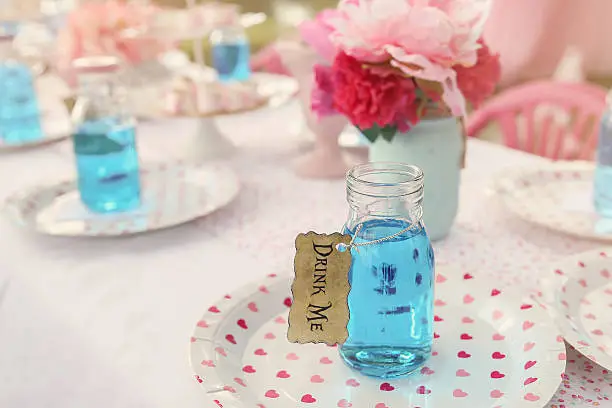 The 'Drink Me' potion, Alice in wonderland tea party theme,toning