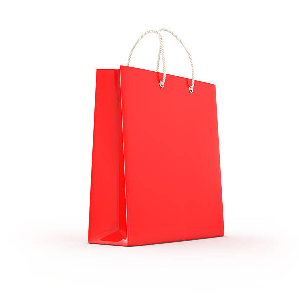 istock Three color shopping bag isolated. Shopping concept 3d rendering. 612817980