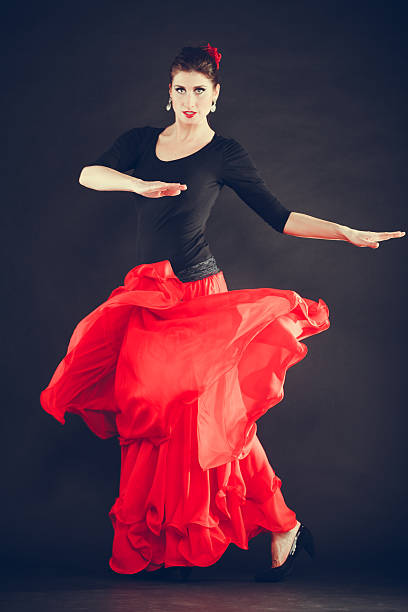 istock Beautiful woman dancing oriental dance. 612818314