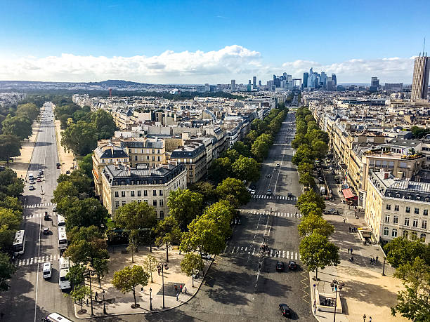 istock Paris cityscape from above, France 612819422