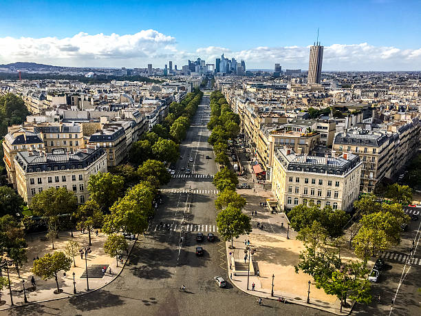istock Paris cityscape from above, France 612819444