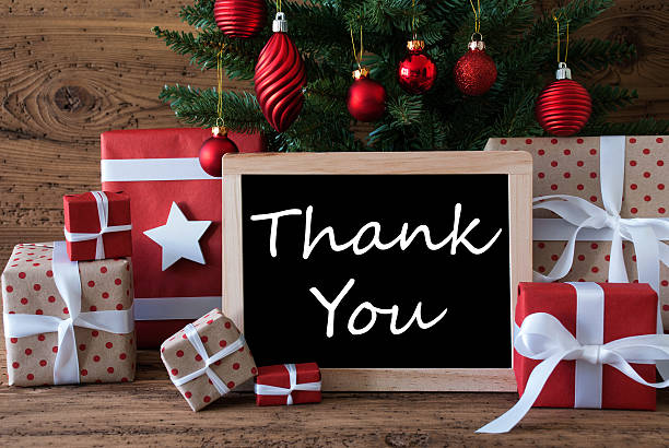 istock Colorful Christmas Tree, Text Thank You 612820176