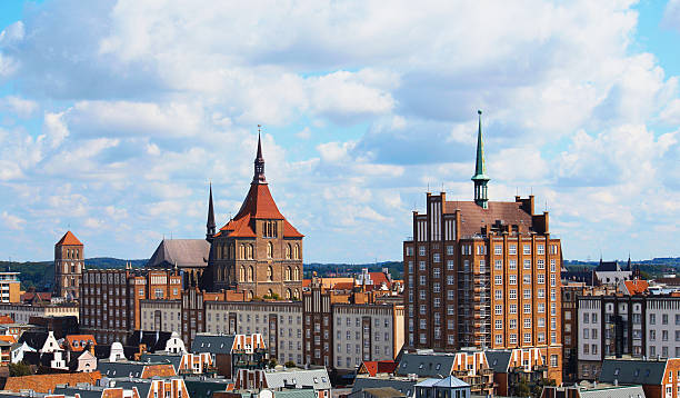 Rostock Panorama The view of the old part of Rostock (Germany) rostock photos stock pictures, royalty-free photos & images