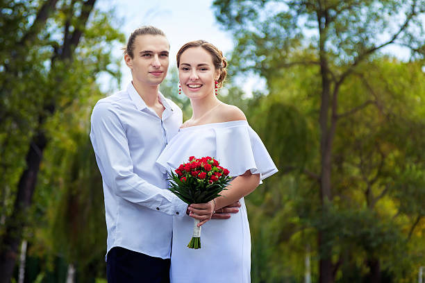 istock Happy loving wedding couple 612822458