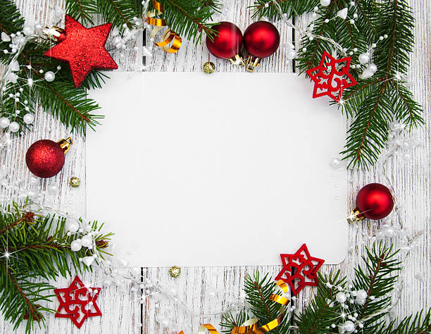 christmas background - blank paper with decoration