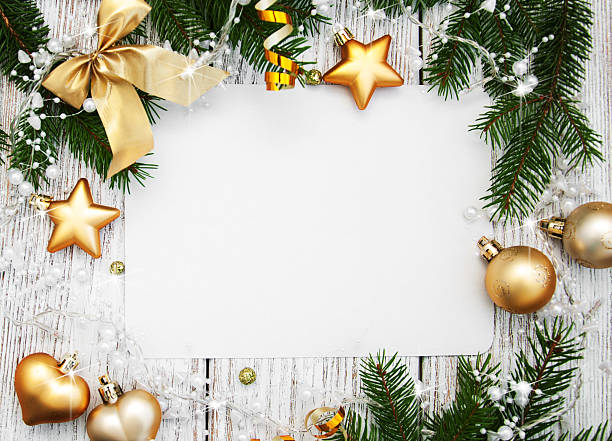 istock christmas background - blank paper with decoration 612823010