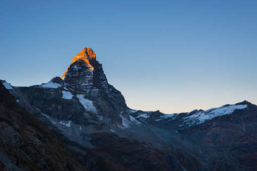 Matterhorn or Cervino at sunset, italian side