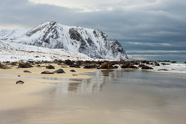 istock Winter Beach and Rocky Mountain 612831660
