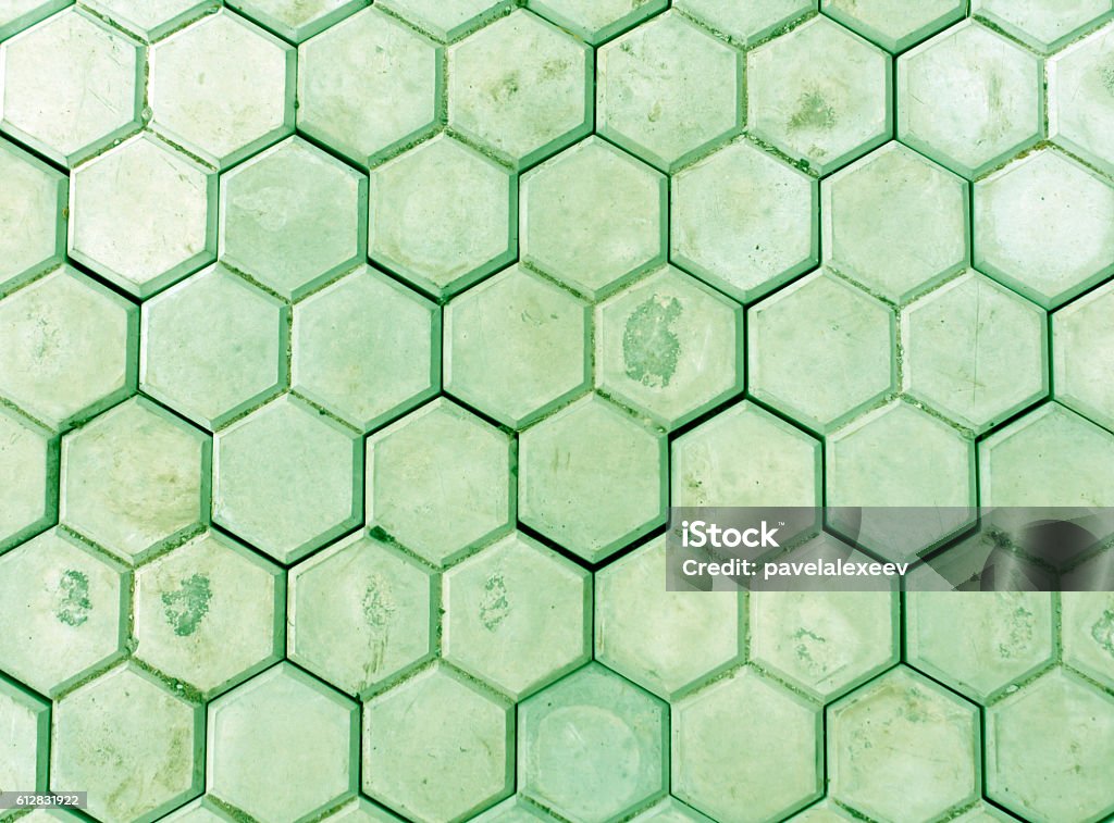 Green pedastrian walkway close-up. Green pedastrian walkway close-up. Abstract background and texture. Abstract Stock Photo