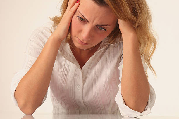 istock Troubled womant. Close up portrait. 612833854