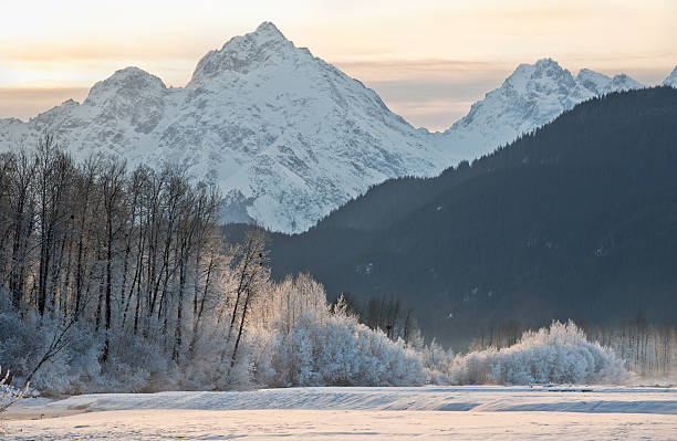 istock Chilkat River and Mountains in snow 612836096