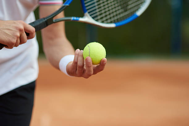 istock Tennis player is trying to hit the score 612836726