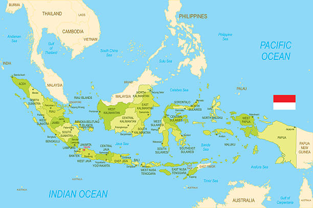 illustrations, cliparts, dessins animés et icônes de en indonésie  - philippines map cartography asia