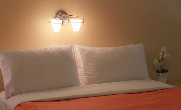 istock Close up of a bed and pillow. 612841598