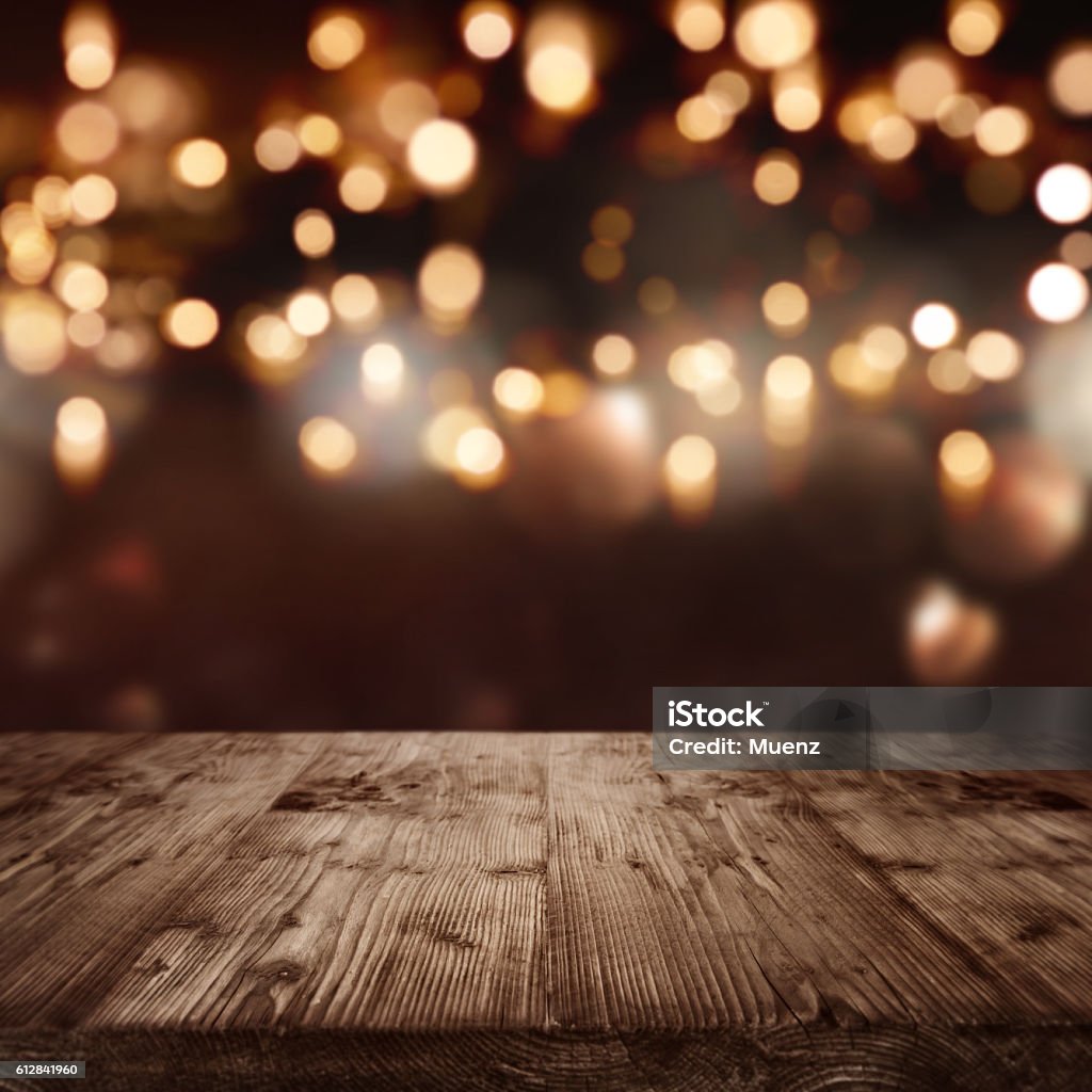 Background for celebratory concepts Background with lights for celebratory events Table Stock Photo