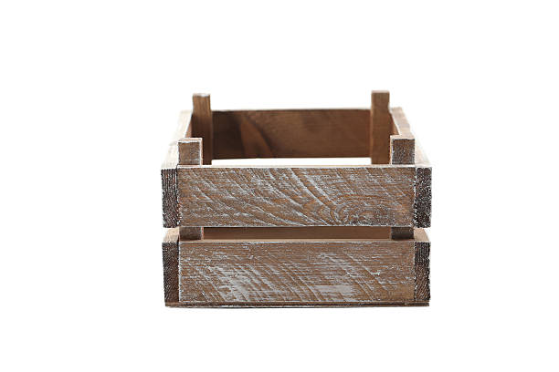 istock Wooden crate isolated on a white 612842556