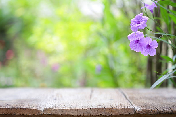 istock Outdoor Wooden table view 612844976