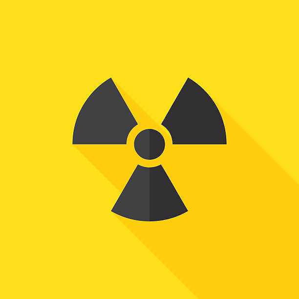 ilustrações de stock, clip art, desenhos animados e ícones de radiation hazard flat long shadow icon - atomic bomb testing