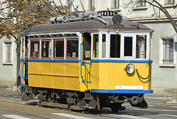 istock Old tram in the city 612846654