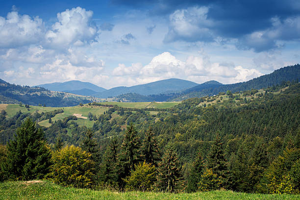 istock Mountain landscape with blue sky with clouds on sunny day 612847884