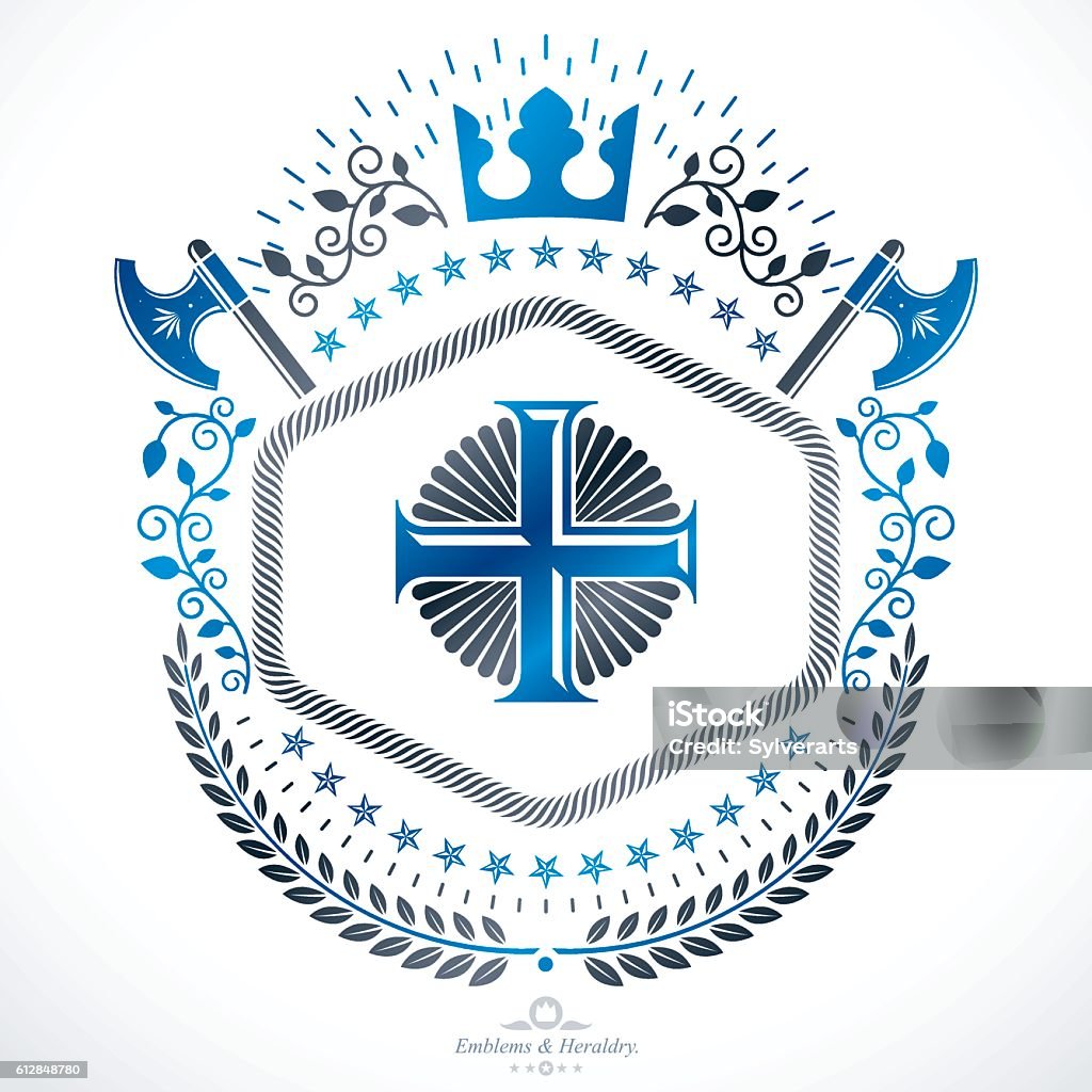File Label Heraldry Vintage Vector Design Element Retro Style Label Heraldry Stock ...