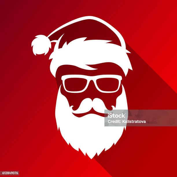 Vector Hipster Santa Claus Stock Illustration - Download Image Now - Santa Claus, Eyeglasses, Adult