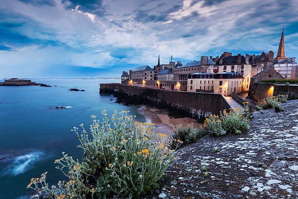 St-Malo panorama St-Malo panorama at evening. St-Malo, Brittany, France brittany france stock pictures, royalty-free photos & images