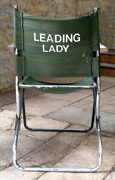 istock Directors chair with LEADING LADY on the back 612851354