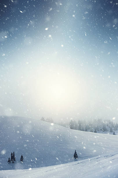 Snow blizzard in the mountains