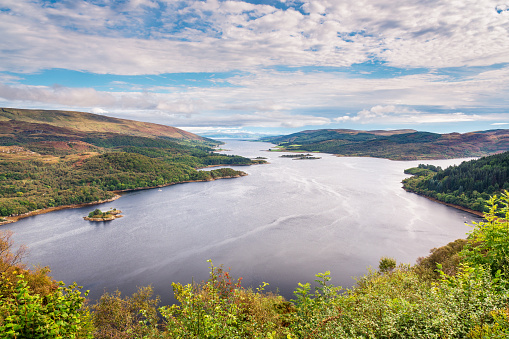 The Kyles of Bute, also known as Argyll's Secret Coast, in the Firth of Clyde seen here looking down the eastern Kyle