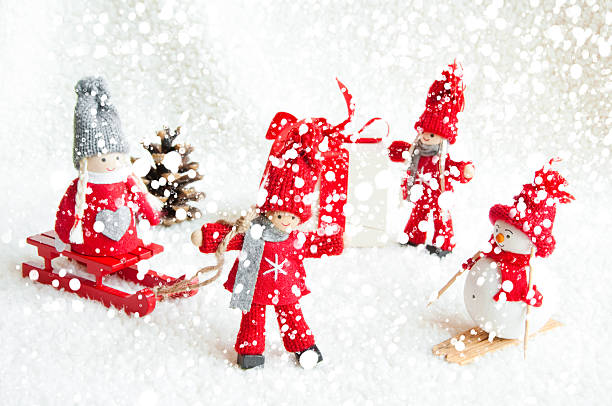 istock Christmas scene with wooden dools 612856824