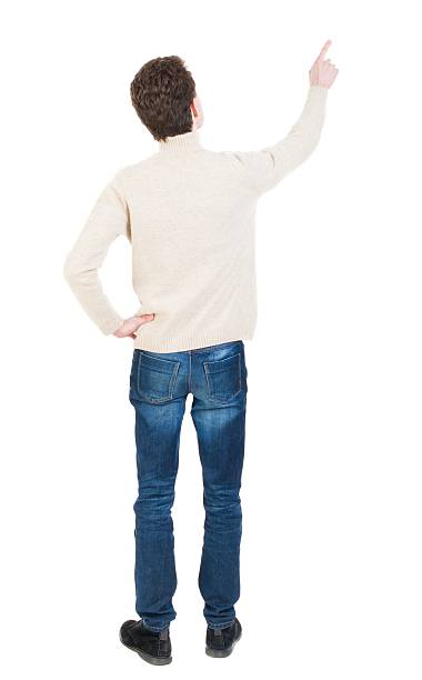 istock Back view of pointing business man. 612859150