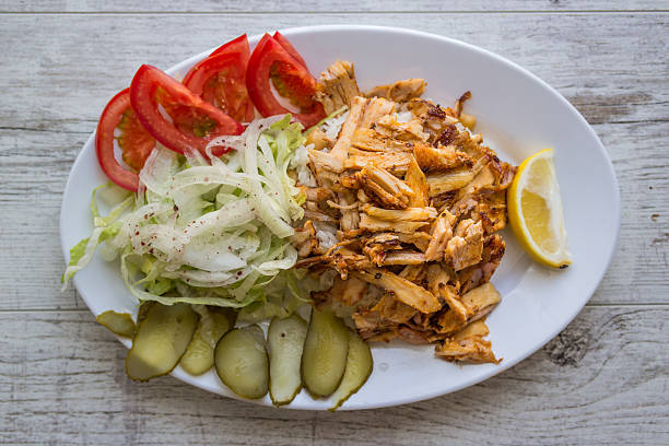 istock Turkish Chicken Doner Kebab with rice 612860598