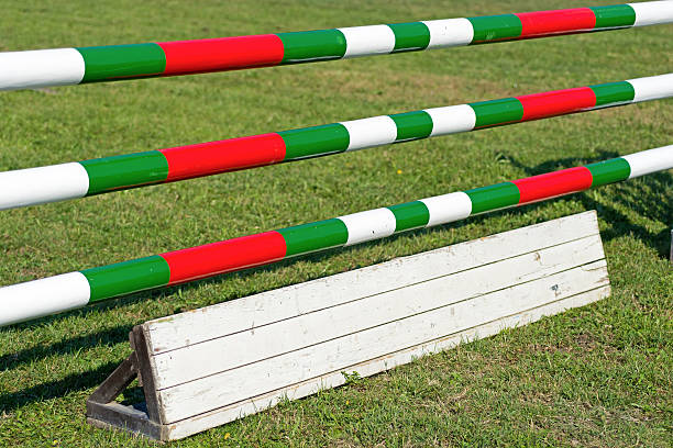 istock Horse Jumping Hurdle. Equestrian Sports. 612860700