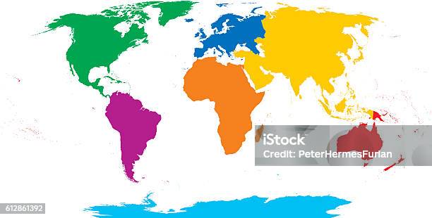 How Many Cont Seven Continents Map Stock Illustration - Download Image Now - Number 7 ...